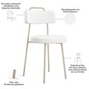Ver imagem 4 de Kit 08 Cadeiras Decorativas Estofada Sala Jantar Barcelona Arena L02 Facto Branco - Lyam