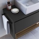 Ver imagem 6 de Gabinete de Banheiro Suspenso 80cm com 1nicho 1toalheiro 1porta Bh8060 Mel/grafite com Cuba