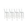 Kit 4 Banquetas Alta Prata Cozinha Gourmet Americana Balcão:branco Floral - 1