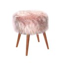Ver imagem 1 de Puff para Penteadeira Pelúcia Rosê 4 Pés Resistente