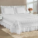 Ver imagem 1 de Kit Colcha Madalene Super King Micropercal 200 Fios 5 Peças - Branco