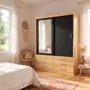 Ver imagem 5 de Guarda-Roupa Solteiro 2 Portas 6 Gavetas com Espelho Capri