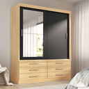 Ver imagem 1 de Guarda-Roupa Solteiro 2 Portas 6 Gavetas com Espelho Capri