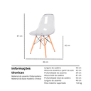 Ver imagem 3 de Cadeira Transparente Eiffel Eames Base Madeira Incolor 130pc Quantidade:6
