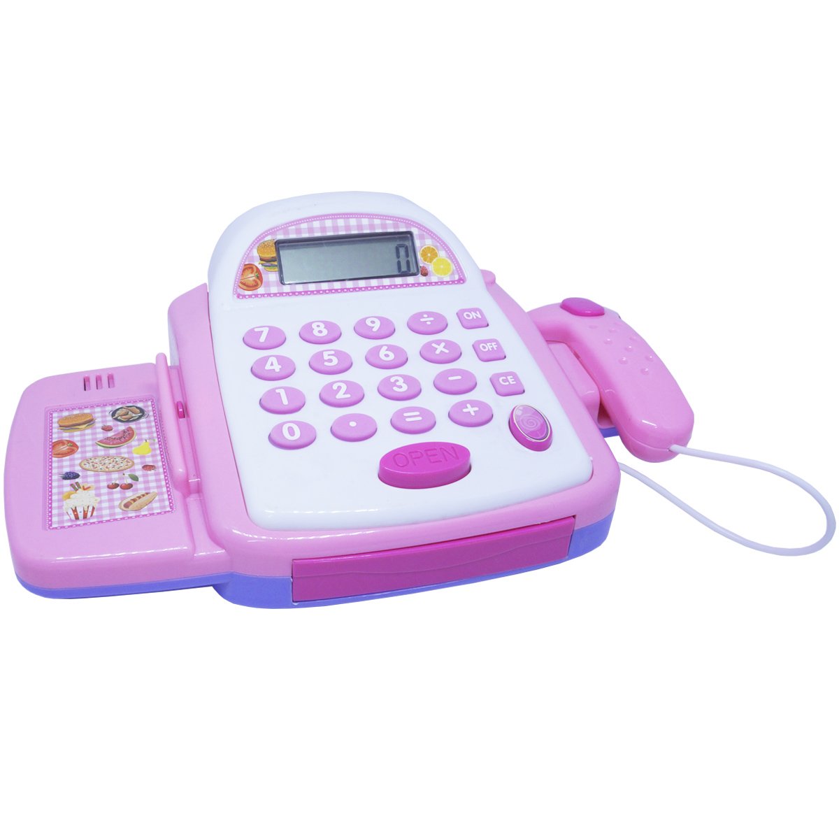 Caixa Registradora Infantil Brinquedo Calculadora Mercadinho com Luz e Som Importway BW042RS Rosa - 1