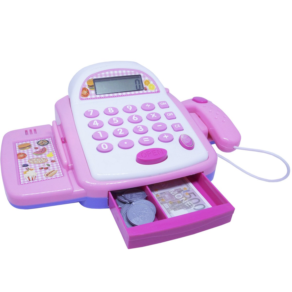 Caixa Registradora Infantil Brinquedo Calculadora Mercadinho com Luz e Som Importway BW042RS Rosa - 2