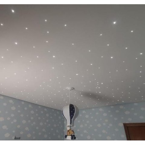 Kit 200 Noite Estrelada Fibra Ótica Efeito Estrelado Branco