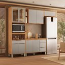 Ver imagem 1 de Cozinha Modulada Plena Pe0001 com 9 Portas e 4 Gavetas com Tampo Cinamon Touch Nude Demóbile