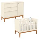 Ver imagem 1 de Berço Americano e Cômoda Sapateira Unique Off White Eco Wood - Matic