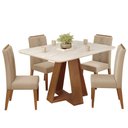 Ver imagem 1 de Mesa Jantar Kiara e 4 Cadeiras Yasmin Freijo Veludo Kraft Dj Moveis