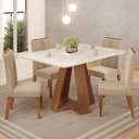 Ver imagem 2 de Mesa Jantar Kiara e 4 Cadeiras Yasmin Freijo Veludo Kraft Dj Moveis