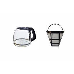 Jarra Compatível e Filtro Permanente Cafeteira Electrolux Ecm30 38 Xícaras Preta - 1