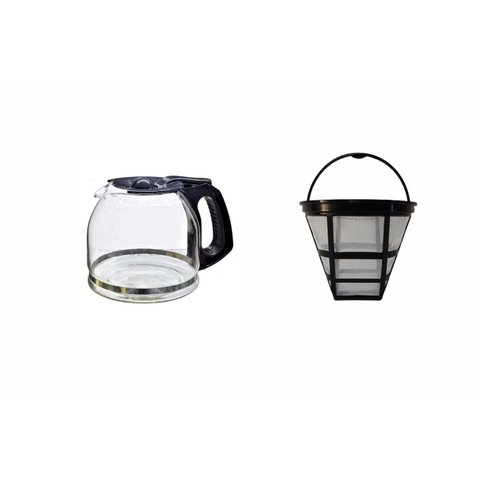 Jarra Compatível e Filtro Permanente Cafeteira Electrolux Ecm30 38 Xícaras Preta