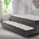 Ver imagem 2 de Bicama Box Solteiro Courino Linho Marrom 88x188 com Dois Colchões Adapto Molas Ensacadas Ecoflex