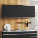Ver imagem 3 de Armário Aéreo 150cm 3 Portas Argélia Preto - Lumil