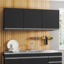Ver imagem 2 de Armário Aéreo 150cm 3 Portas Argélia Preto - Lumil