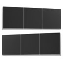 Ver imagem 1 de Kit 2 Armários Aéreos 150cm 3 Portas Argélia Branco/Preto - Lumil