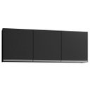 Ver imagem 5 de Kit 2 Armários Aéreos 150cm 3 Portas Argélia Preto - Lumil