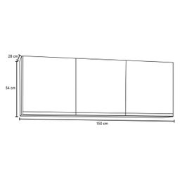 Armário Aéreo 150cm 3 Portas Argélia Branco - Lumil - 4