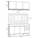 Ver imagem 4 de Armário Aéreo Argélia e Balcão Gabinete com Pia Inox Marrocos 150cm Branco/castanho - Lumil