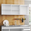 Ver imagem 4 de Kit 2 Armários Aéreos 150cm 3 Portas Argélia Branco - Lumil