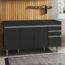 Ver imagem 2 de Balcão Gabinete de Pia 150cm 4 Portas 2 Gavetas Marrocos Preto - Lumil