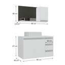 Ver imagem 6 de Conjunto Gabinete Banheiro Completo Prisma 80cm Branco Inteiro com Tampo de Vidro