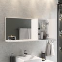 Ver imagem 4 de Conjunto Gabinete Banheiro Completo Prisma 80cm Branco Inteiro com Tampo de Vidro