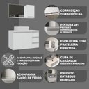 Ver imagem 7 de Conjunto Gabinete Banheiro Completo Prisma 80cm Branco Inteiro com Tampo de Vidro