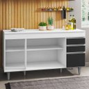 Ver imagem 3 de Balcão Gabinete de Pia com Tampo 150cm 4 Portas 2 Gavetas Marrocos Branco/preto - Lumil