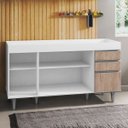 Ver imagem 4 de Balcão Gabinete de Pia 150cm 4 Portas 2 Gavetas Marrocos Branco/castanho - Lumil
