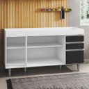 Ver imagem 3 de Balcão Gabinete de Pia 150cm 4 Portas 2 Gavetas Marrocos Branco/preto - Lumil