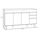 Ver imagem 5 de Balcão Gabinete de Pia 150cm 4 Portas 2 Gavetas Marrocos Branco/preto - Lumil