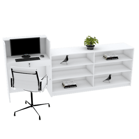 BALCÃO RECEPÇÃO EXPOSITOR 100% MDF M517.B (LOJA, ATENDIMENTO) MUNDI MOVEIS