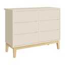 Ver imagem 4 de Jogo de Quarto Infantil Classic Guarda Roupa 3 Portas e Cômoda 6 Gavetas Areia Fosco com Pés
