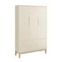 Ver imagem 2 de Jogo de Quarto Infantil Classic Guarda Roupa 3 Portas e Cômoda 6 Gavetas Areia Fosco com Pés