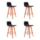Ver imagem 1 de Kit 4 Banquetas Baixas Linea Aço Cobre para Cozinha Balcao Ilha Gourmet Design - Preto Assento