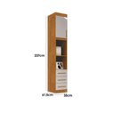 Ver imagem 3 de Mesa de Cabeceira Modulada Criado 1 Porta e 3 Gavetas Luna Cor Nature - Bianchi
