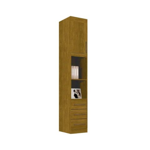 Mesa de Cabeceira Modulada Criado 1 Porta e 3 Gavetas Luna Cor Nature - Bianchi