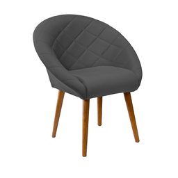 Kit 3 Poltronas para Recepção Decorativa Estofada Berlim Pés Palito Cinza - 3