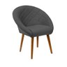 Kit 3 Poltronas para Recepção Decorativa Estofada Berlim Pés Palito Cinza - 3