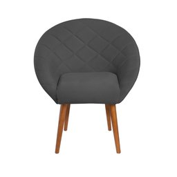 Kit 3 Poltronas para Recepção Decorativa Estofada Berlim Pés Palito Cinza - 4