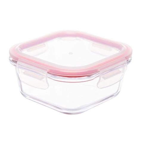 Pote de Vidro Quadrado 520ml com Tampa Hermética Invicta