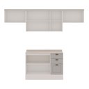 Ver imagem 3 de Cozinha Compacta Iluminata 7 Portas 3 Gavetas 100% MDF Branco/Fendi - Genialflex