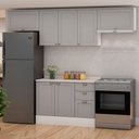 Ver imagem 1 de Cozinha Compacta Iluminata 7 Portas 3 Gavetas 100% MDF Branco/Fendi - Genialflex