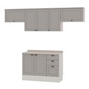 Ver imagem 2 de Cozinha Compacta Iluminata 7 Portas 3 Gavetas 100% MDF Branco/Fendi - Genialflex