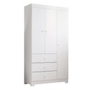 Ver imagem 1 de Guarda Roupa Infantil Ceci 99cm 3 Portas 100% Mdf Branco Brilho - Sallar Home
