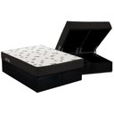 Ver imagem 1 de Cama Box Baú King Colchão Espuma D45 Ortobom Light Saúde + Base Crc Suede Black(186x198)