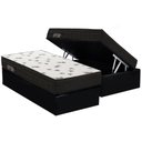 Ver imagem 4 de Cama Box Baú King Colchão Espuma D45 Ortobom Light Saúde + Base Crc Suede Black(186x198)