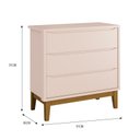 Ver imagem 4 de Dormitório Infantil Classic 3 Portas, Cômoda, Berço Rosa com Pés Amadeirado e Colchão D18 - Reller M